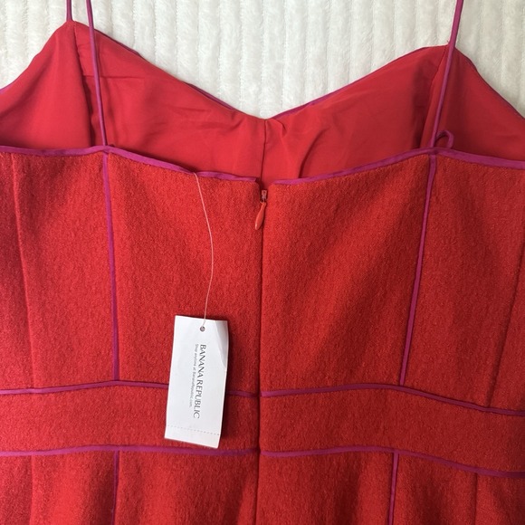 Banana Republic Red Wool Rayon Boucle Pencil Dress Size 8 NWT $130 - Picture 11 of 14